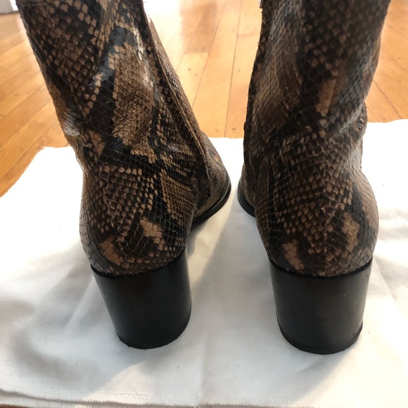 GUC Margaux The Downtown Boot Python Embossed Brown 39.5 - Picture 4 of 16